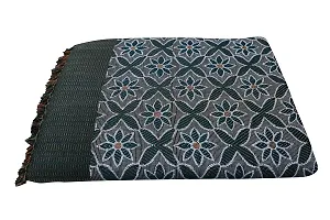 Saagar Tex 200 TC Poly Cotton SOLAPUR CHADDAR AC Comforter Blanket (rithika/Double Bed Size/Size: 60"" x 90""/Color:Green)-thumb1