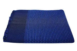 Saagar Tex 200 TC Poly Cotton SOLAPUR CHADDAR AC Comforter Blanket(Classic /Size: 60'' x 90""/Double Bed Size/Color:Blue)-thumb1