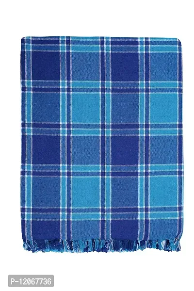 Saagar Tex 200 TC Pure Cotton SOLAPUR CHADDAR AC Comforter Blanket(Spl Fancy Check /Double Bed Size/Size: 60'' x 90''/Color:Blue)