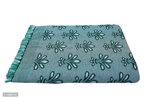 Saagar Tex 200 TC Poly Cotton SOLAPUR CHADDAR AC Comforter Blanket(Esteem/Size: 60'' x 90''/Double Bed Size/Color:Green)-thumb2