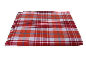 Saagar Tex 200 TC Pure Cotton SOLAPUR CHADDAR AC Comforter Blanket(Spl Fancy Check /Double Bed Size/Size: 60'' x 90''/Color:Orange)-thumb1