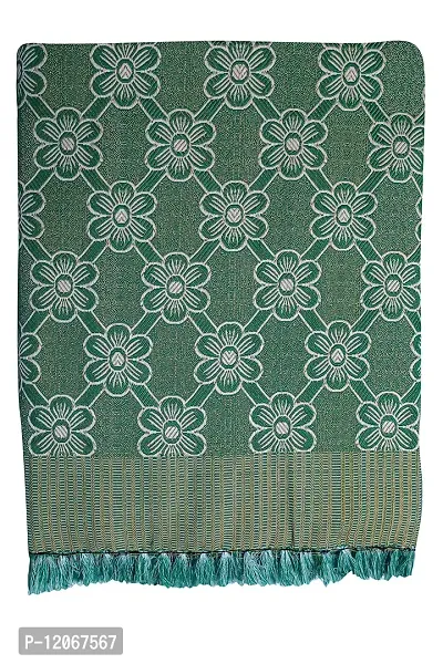 saagar Tex 200 TC Poly Cotton SOLAPUR CHADDAR AC Comforter Blanket (neha/Size: 60"" x 90""/Double Bed Size/Color:Green)-thumb0