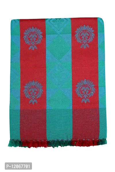 saagar Tex 200 TC Poly Cotton SOLAPUR CHADDAR AC Comforter Blanket (kajal/Size: 60"" x 90""/Double Bed Size/Color:Green)-thumb0