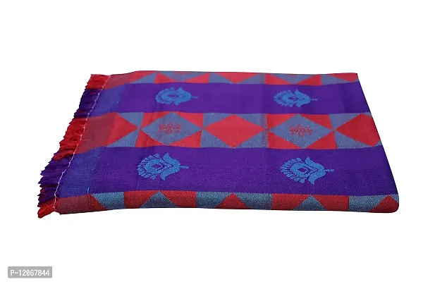 saagar Tex 200 TC Poly Cotton SOLAPUR CHADDAR AC Comforter Blanket (kajal/Size: 60"" x 90""/Double Bed Size/Color:Blue)-thumb2