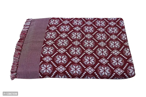 Saagar Tex 200 TC Poly Cotton Double Cloth SOLAPUR CHADDAR AC Comforter Blanket (Aishwarya DC, Size: 60'' x 90''/Double Bed Size, Maroon)-thumb2
