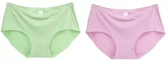 Buy Dhruva Sales Women's Ice Silk Panties Seamless Panty Bikini Smooth  Stretch Hipster Panty Set for Women (Pack of 3) (Size M,L) Multicolour at