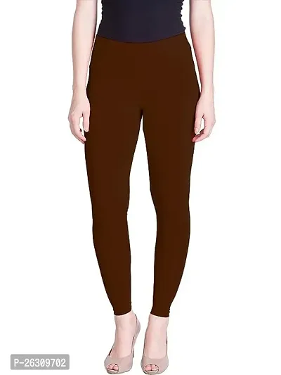 Fabulous Brown Cotton Solid Leggings For Women-thumb0