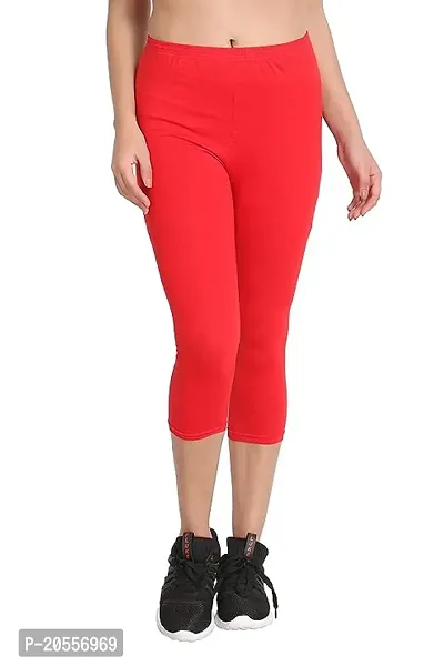 Elegant Cotton Lycra Solid Capri For Women Pack Of 1-thumb0