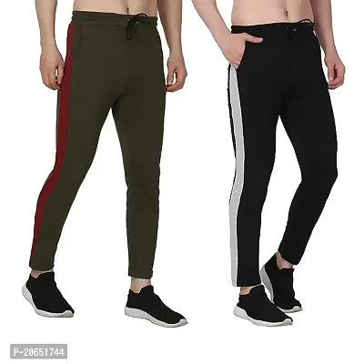 Stylish Cotton Solid Regular Track Pants For Men Pack Of 2