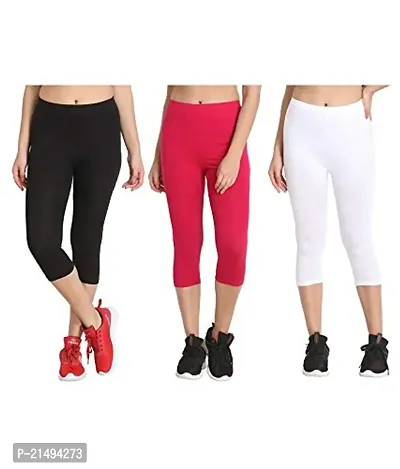 fcity.in - Classic Cotton Lycra Capri Leggings Pack Of 3 / Stylish Capris  Combo