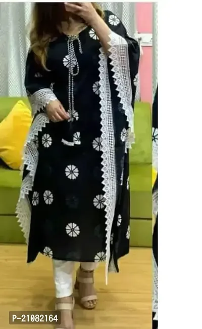 Elegant Black Rayon Printed Kaftan Kurta For Women-thumb0