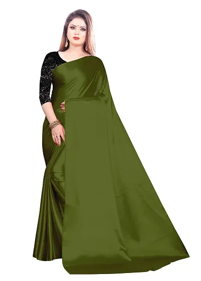 Beautiful Satin Saree with Blouse piece