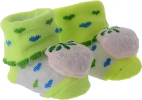Shop Frenzy Born Baby Fancy Cartoon 3D Face Socks Cum Shoes Booties (0-6 Months)-thumb1