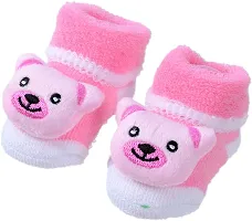 Shop Frenzy Born Baby Fancy Cartoon 3D Face Socks Cum Shoes Booties (0-6 Months)-thumb2
