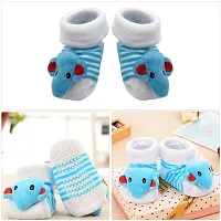 Shop Frenzy Born Baby Fancy Cartoon 3D Face Socks Cum Shoes Booties (0-6 Months)-thumb2