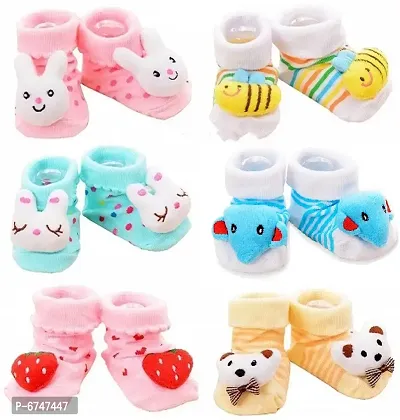 Shop Frenzy Born Baby Fancy Cartoon 3D Face Socks Cum Shoes Booties (0-6 Months)