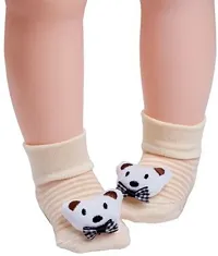 Shop Frenzy Born Baby Fancy Cartoon 3D Face Socks Cum Shoes Booties (0-6 Months)-thumb4