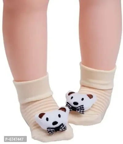 Shop Frenzy Born Baby Fancy Cartoon 3D Face Socks Cum Shoes Booties (0-6 Months)-thumb5