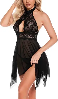 Women Chemise Lingerie Full Slip Lace Babydoll Sleepwear Nightgown Dress-thumb1