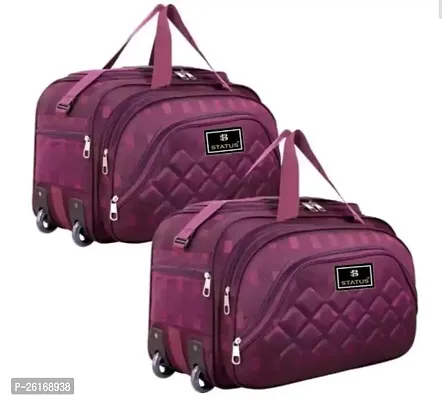 Multipurpose Expandable Polyester Travel Duffle Bag with 2 Roller Wheels- Pack Of 2