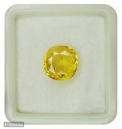 7.25 Ratti  Yellow Sapphire Gemstone Original Certified Pukhraj Stone Natural for Men Women-thumb3