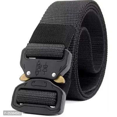 Elegant Black Textured Belt For Men