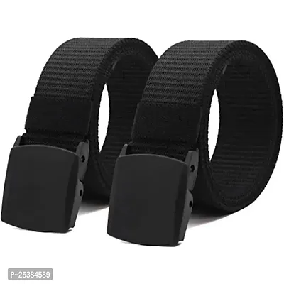 Elegant Black Textured Belt For Men Pack Of 2