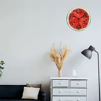 Water Melon Digital Print on Wood 11x11 Inch Wall Clock for Home and Office - (Without Glass)-thumb1