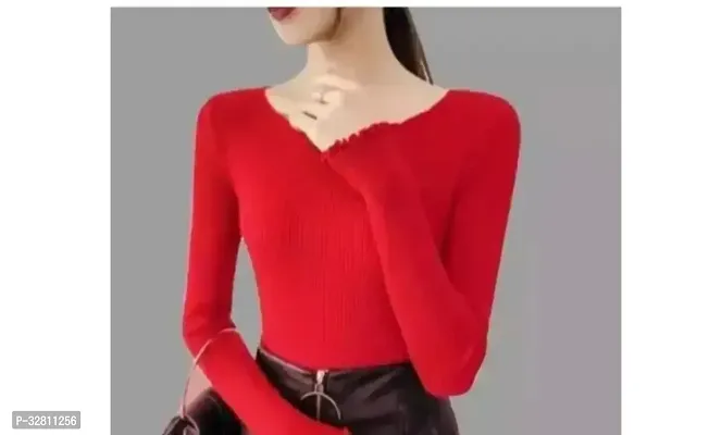 Stylish Red Lycra  Top For Women