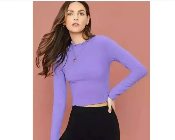 Elegant Lycra Solid Top For Women