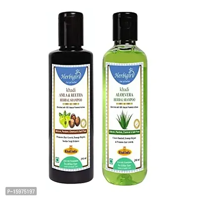 Classic Amla Reetha And Aloevera Herbal Shampoo 420Ml ( Pack Of 2, 210Ml Each )-thumb0