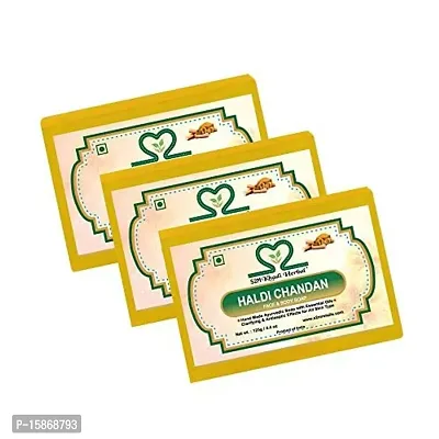 Classic Haldi Chandan Face and Body Soap Pack Of 3, 125 Gm Each