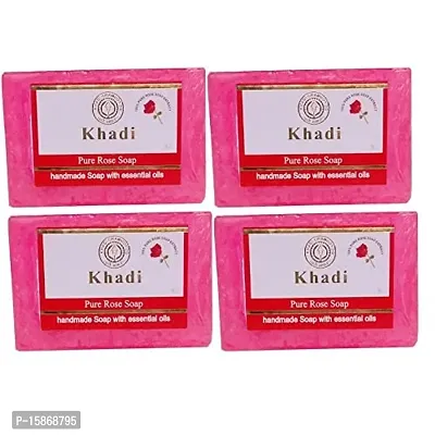 Khadi Rose Water Soap 125 Gm (Pack Of 4)-thumb0