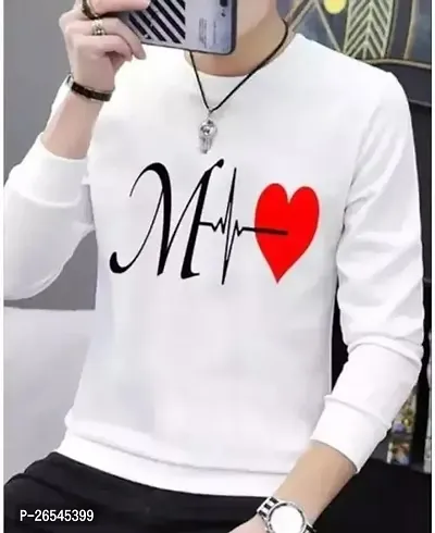 Reliable White Cotton Printed Round Neck Tees For Men-thumb0