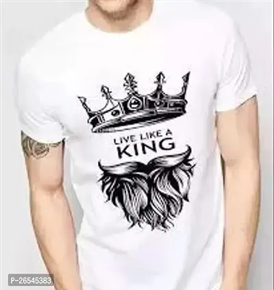 Reliable White Cotton Printed Round Neck Tees For Men