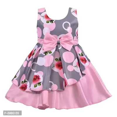 Buy  Try Girl's Floral Knee Length Short Frock Dress.-thumb0