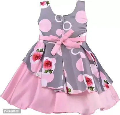 Buy  Try Girl's Floral Knee Length Short Frock Dress.-thumb2