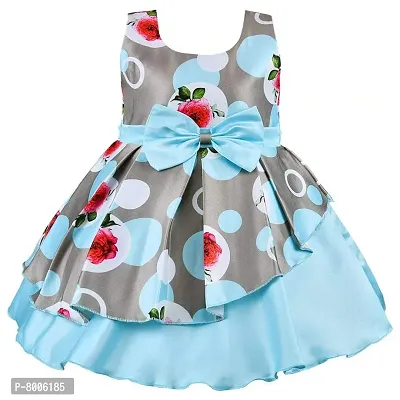 Buy  Try Girl's Floral Knee Length Short Frock Dress.