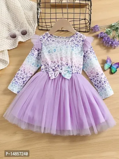 Classic Modal Printed Dresses for Kids Girls-thumb0