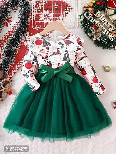 Beautiful Modal Printed Christmas Frocks Dress for Girls-thumb0