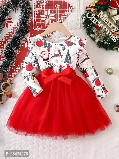 Beautiful Modal Printed Christmas Frocks Dress for Girls