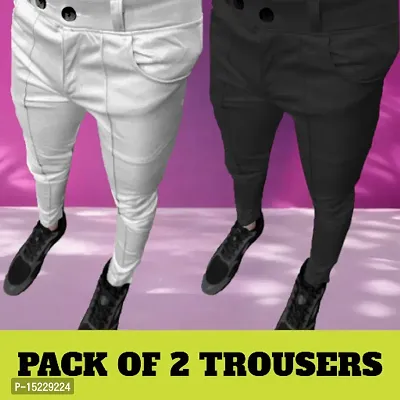 Men Combo  Formal  2 Way Trousers Lower-thumb0