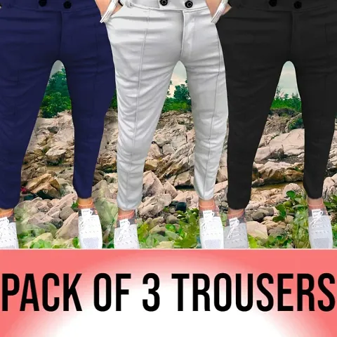 Men Fancy 2 Way trouser Combo of 3