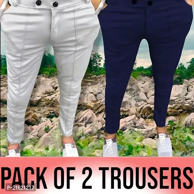 Men Combo Of 2 Trendy Trouser-thumb0