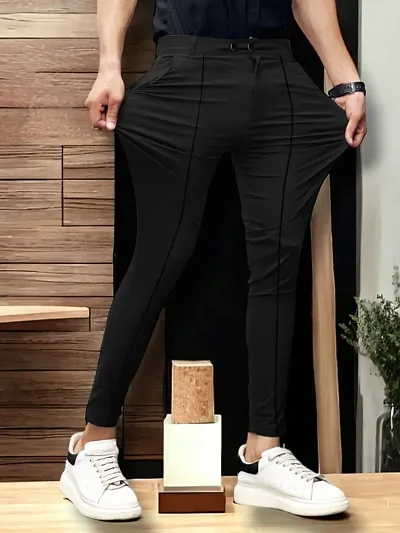 Stylish Cotton Solid Regular Trousers For Men