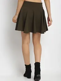 Flared Cotton Lycra Mini Skirt Women-thumb1