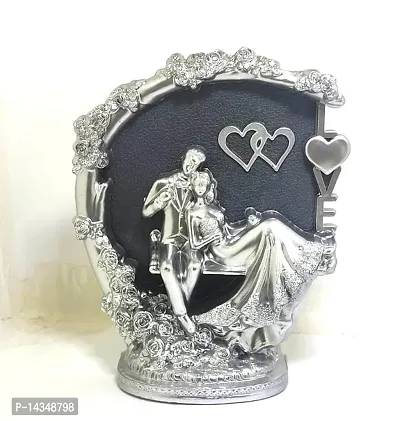 Beautiful Silver and Black Color Romantic Couple Figurine Love gift for Valentine/ Love/ Showpiece for GF/ BF/ Husband/ Wife/ Couple-thumb0