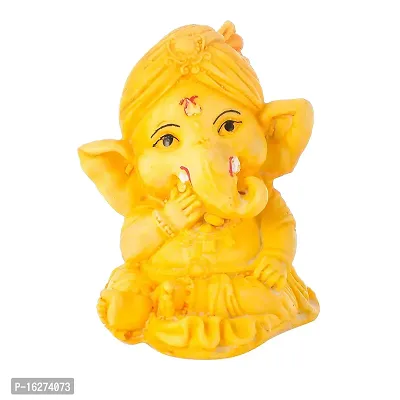 Ganesh Idol Murti Statue for Car Dashboard Gift Lord Ganesha Ganpati Idols Showpiece Figurine for Home Pooja Room Diwali Decoration (Yellow)-thumb2