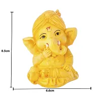 Ganesh Idol Murti Statue for Car Dashboard Gift Lord Ganesha Ganpati Idols Showpiece Figurine for Home Pooja Room Diwali Decoration (Yellow)-thumb3