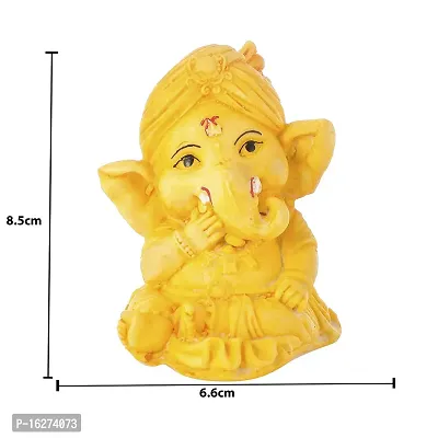 Ganesh Idol Murti Statue for Car Dashboard Gift Lord Ganesha Ganpati Idols Showpiece Figurine for Home Pooja Room Diwali Decoration (Yellow)-thumb4